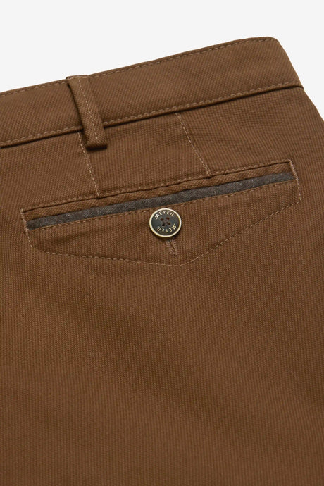 MEYER Chicago Canvas Look Chinos - 5627 Micro Structure Organic Cotton - Caramel