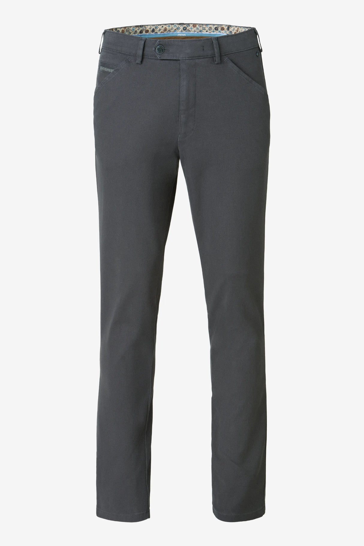 MEYER Chicago Canvas Look Chinos - 5627 Micro Structure Organic Cotton - Charcoal