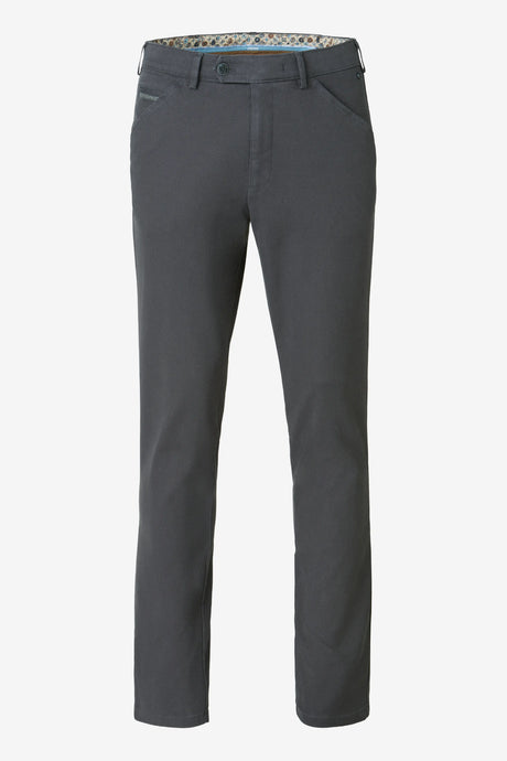 MEYER Chicago Canvas Look Chinos - 5627 Micro Structure Organic Cotton - Charcoal