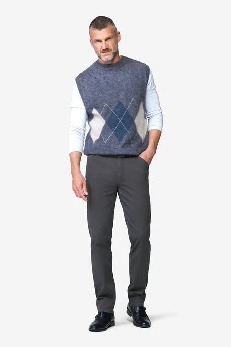 MEYER Chicago Canvas Look Chinos - 5627 Micro Structure Organic Cotton - Charcoal