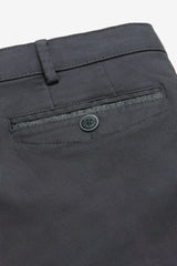 MEYER Chicago Canvas Look Chinos - 5627 Micro Structure Organic Cotton - Charcoal
