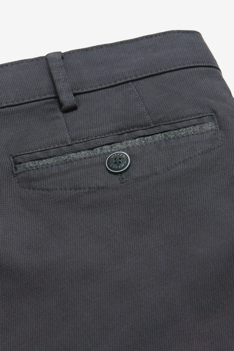MEYER Chicago Canvas Look Chinos - 5627 Micro Structure Organic Cotton - Charcoal