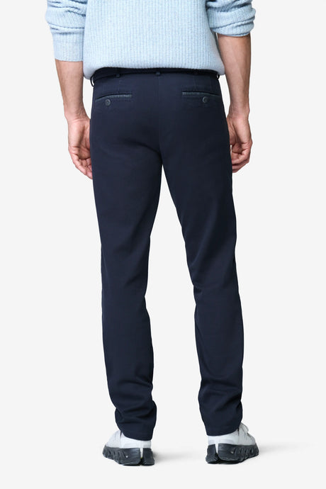 MEYER Chicago Canvas Look Chinos - 5627 Micro Structure Organic Cotton - Navy