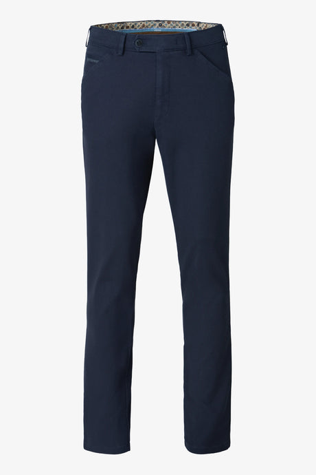 MEYER Chicago Canvas Look Chinos - 5627 Micro Structure Organic Cotton - Navy