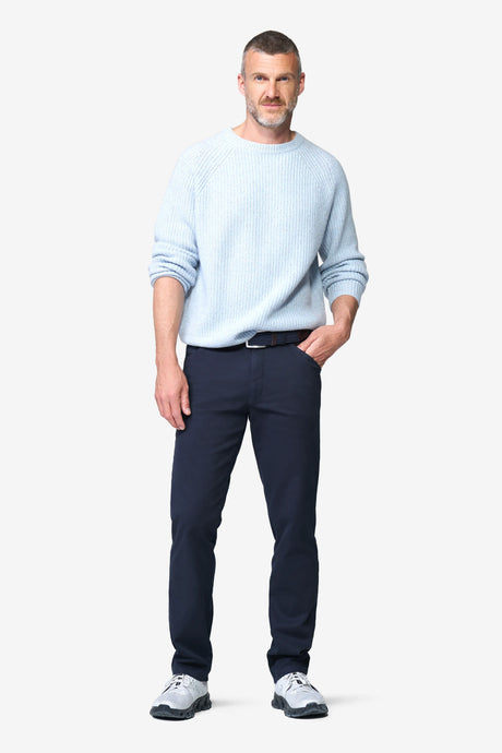 MEYER Chicago Canvas Look Chinos - 5627 Micro Structure Organic Cotton - Navy