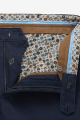 MEYER Chicago Canvas Look Chinos - 5627 Micro Structure Organic Cotton - Navy
