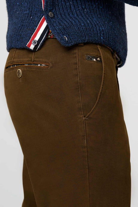 MEYER Chicago Trousers - 5613 Fine Micro Cotton Chinos - Caramel