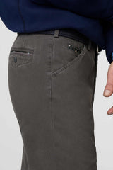 MEYER Chicago Trousers - 5613 Fine Micro Cotton Chinos - Mid Grey