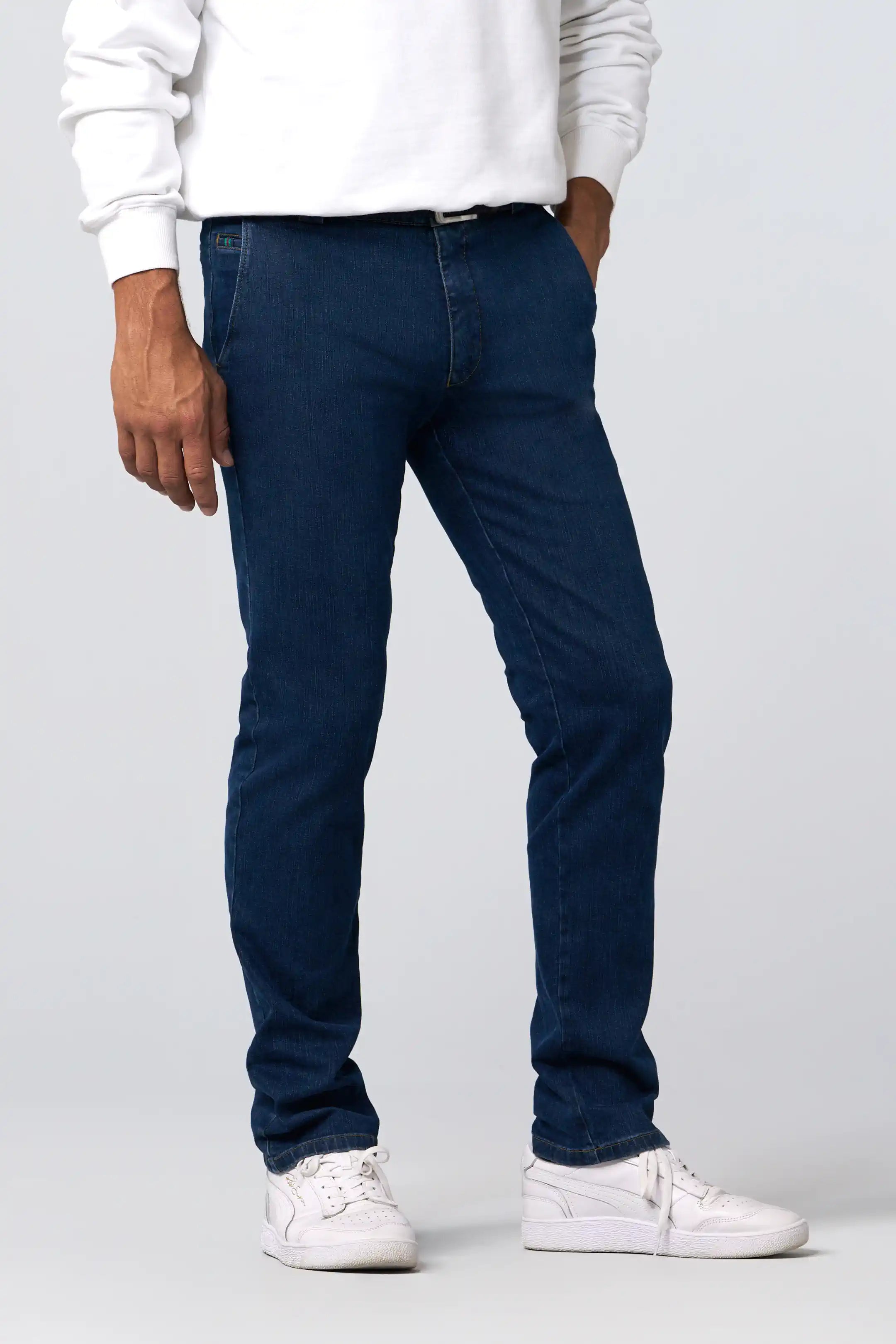 MEYER Roma Denim Trousers - 629 Stretch Core Spun - Blue – A Farley