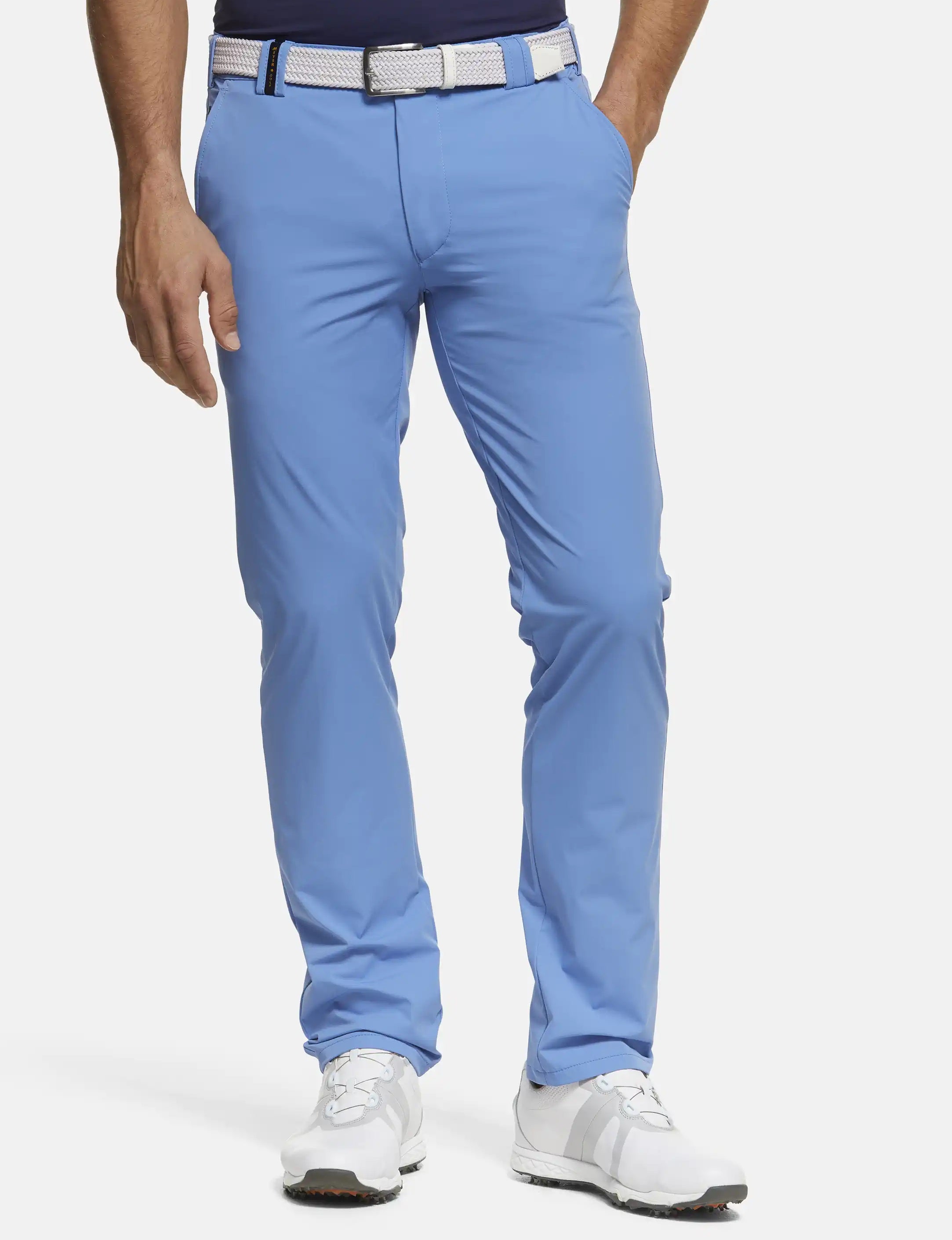 30% OFF - MEYER Golf Trousers - Augusta 8070 High Performance Chinos - Light Blue - Size: 32 SHORT