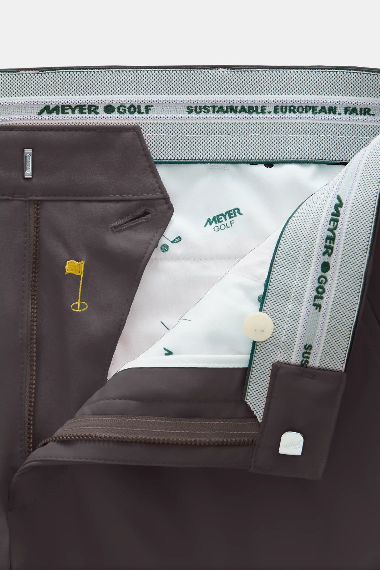 MEYER Golf Trousers - Oakmont 8626 High Performance Stretch - Brown