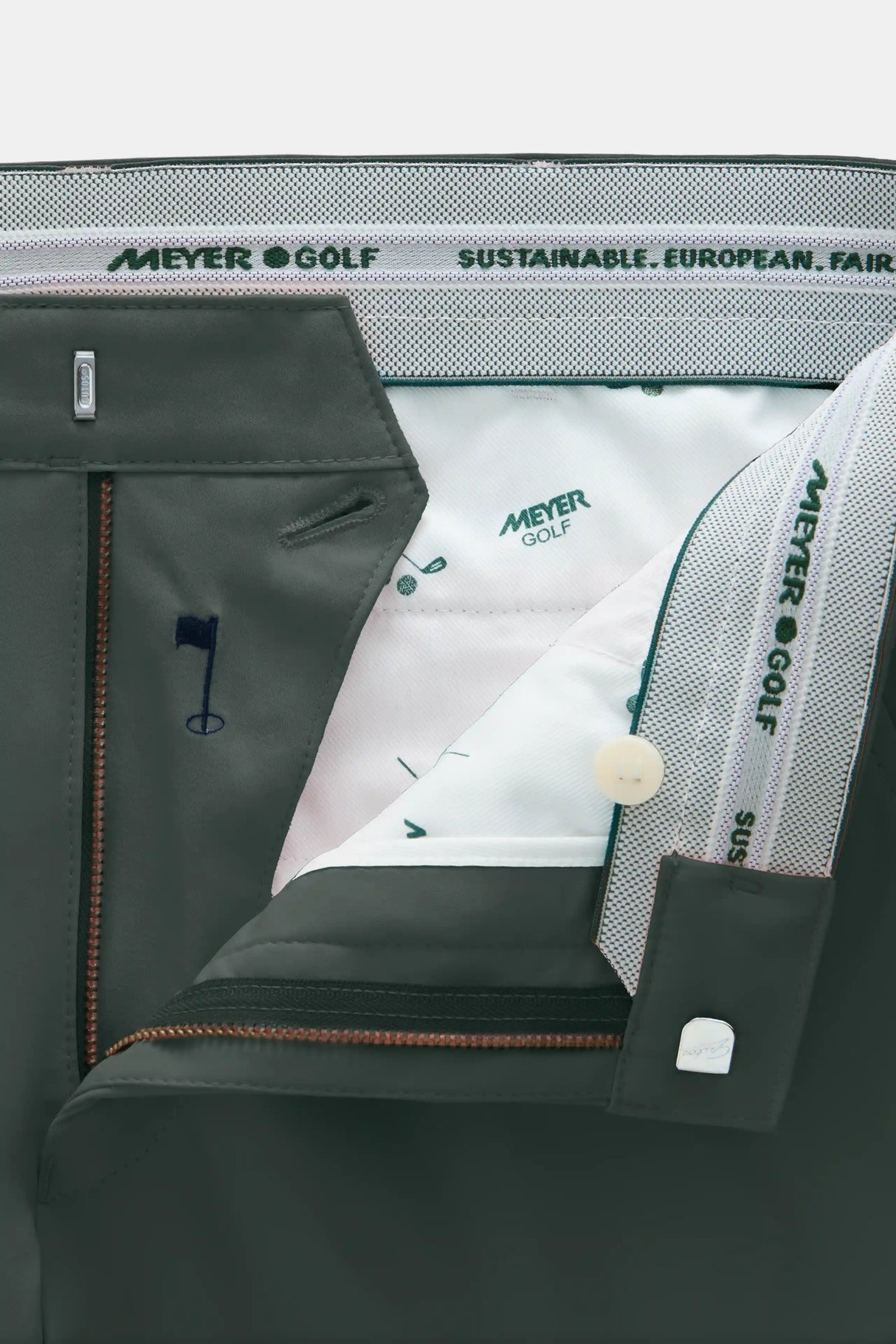MEYER Golf Trousers - Oakmont 8626 High Performance Stretch - Olive