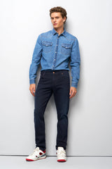 MEYER M5 Jeans – 6267 Modern Fit – Hand-Finished Organic Denim – Dark Blue