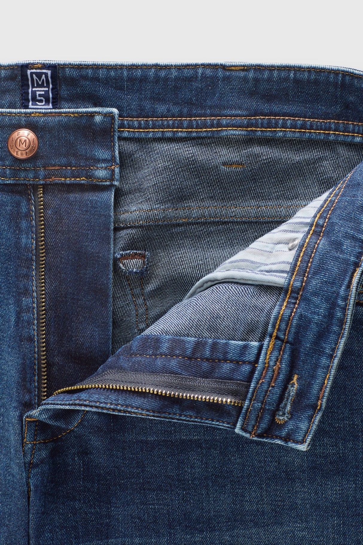 MEYER M5 Jeans – 6267 Modern Fit – Hand-Finished Organic Denim – Stone Blue