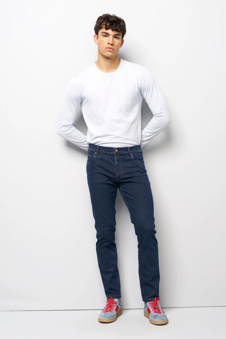MEYER Jeans – M5 6283 Modern Fit – Multicolour Stitch Stretch Denim – Blue