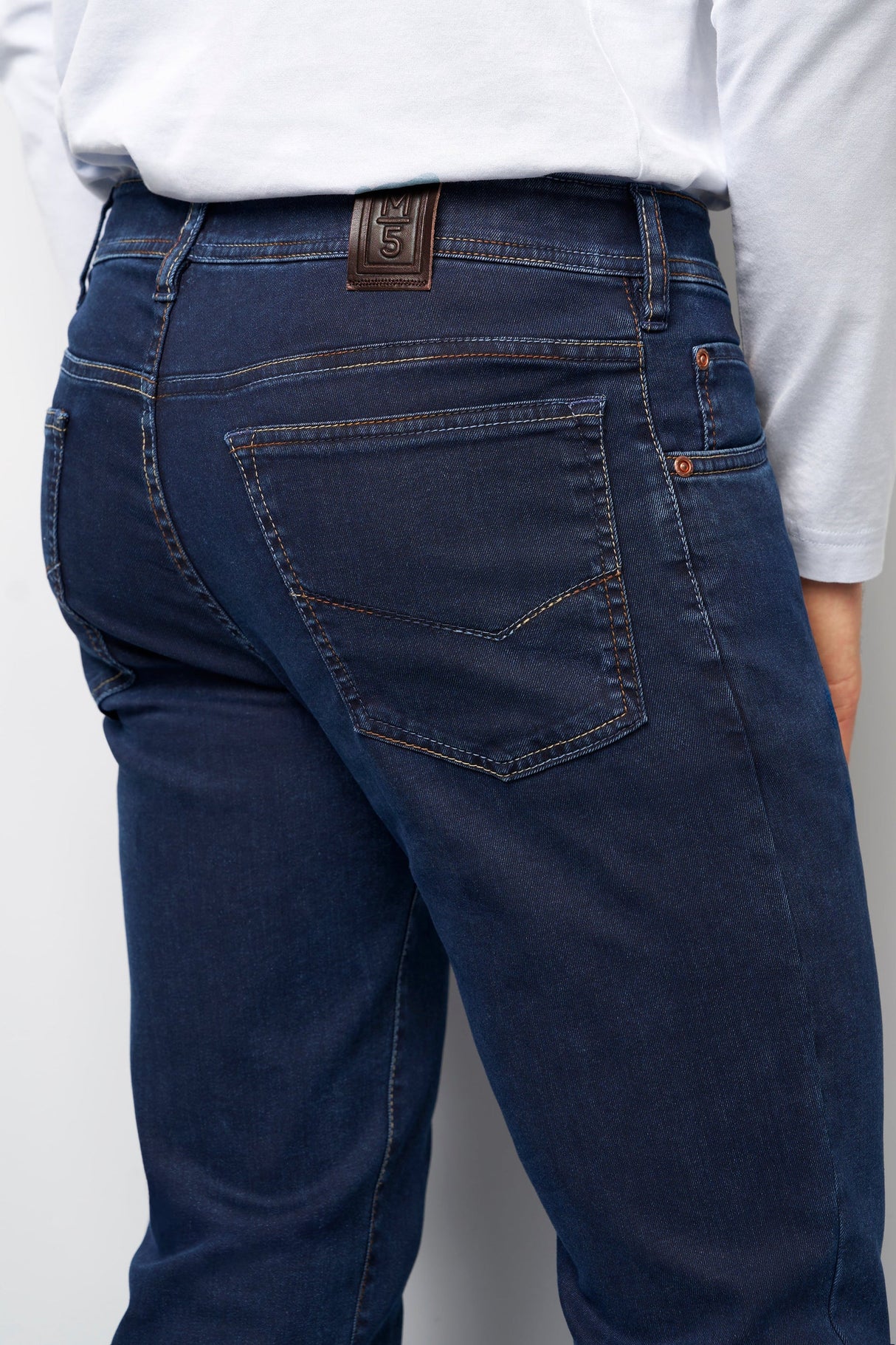 MEYER Jeans – M5 6283 Modern Fit – Multicolour Stitch Stretch Denim – Blue