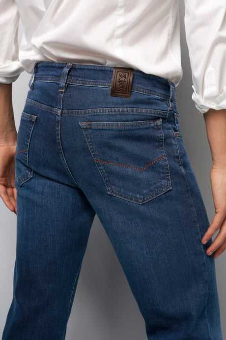 MEYER Jeans – M5 6291 Modern Fit – Hand-Finished Organic Stretch Denim – Blue Stone