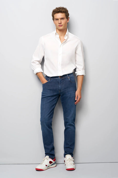 MEYER Jeans – M5 6291 Modern Fit – Hand-Finished Organic Stretch Denim – Blue Stone