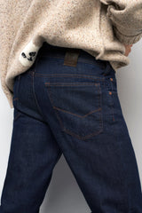 MEYER Jeans – M5 6291 Modern Fit – Hand-Finished Organic Stretch Denim – Dark Blue Stone