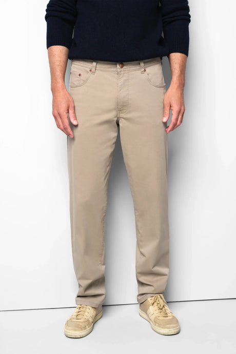 MEYER M5 6001 Soft Twill Organic Cotton Stretch Chinos - Beige