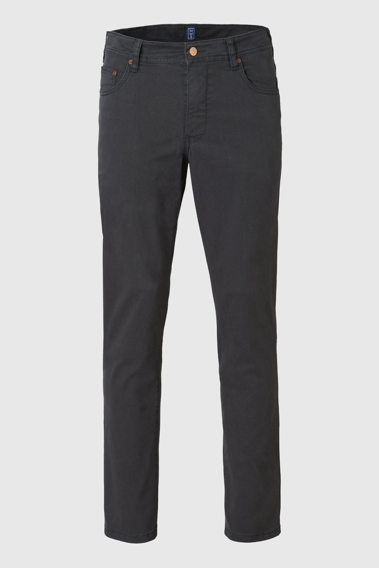MEYER M5 6001 Soft Twill Organic Cotton Stretch Chinos - Charcoal