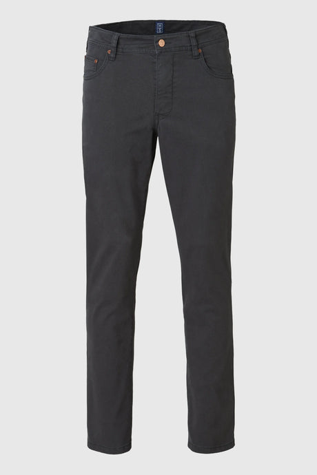 MEYER M5 6001 Soft Twill Organic Cotton Stretch Chinos - Charcoal