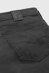 MEYER M5 6001 Soft Twill Organic Cotton Stretch Chinos - Charcoal