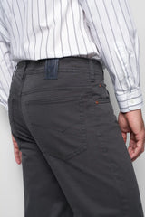 MEYER M5 6001 Soft Twill Organic Cotton Stretch Chinos - Charcoal