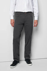 MEYER M5 6001 Soft Twill Organic Cotton Stretch Chinos - Charcoal