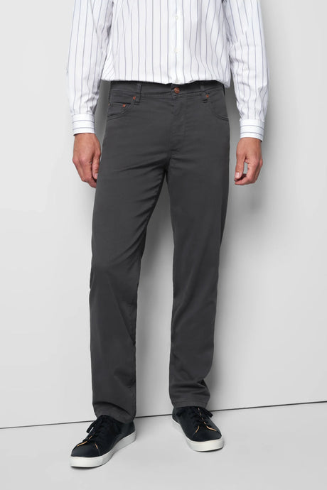 MEYER M5 6001 Soft Twill Organic Cotton Stretch Chinos - Charcoal