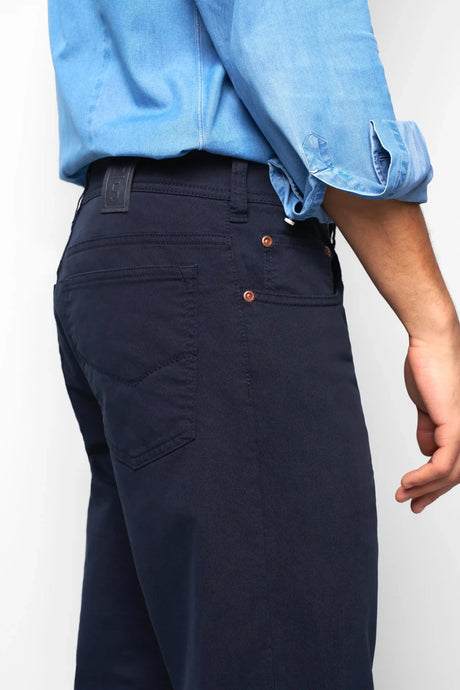 MEYER M5 6001 Soft Twill Organic Cotton Stretch Chinos - Navy