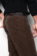 MEYER M5 6599 Fine Cord Organic Cotton Stretch Chinos - Brown