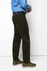 MEYER M5 6599 Fine Cord Organic Cotton Stretch Chinos - Dark Green