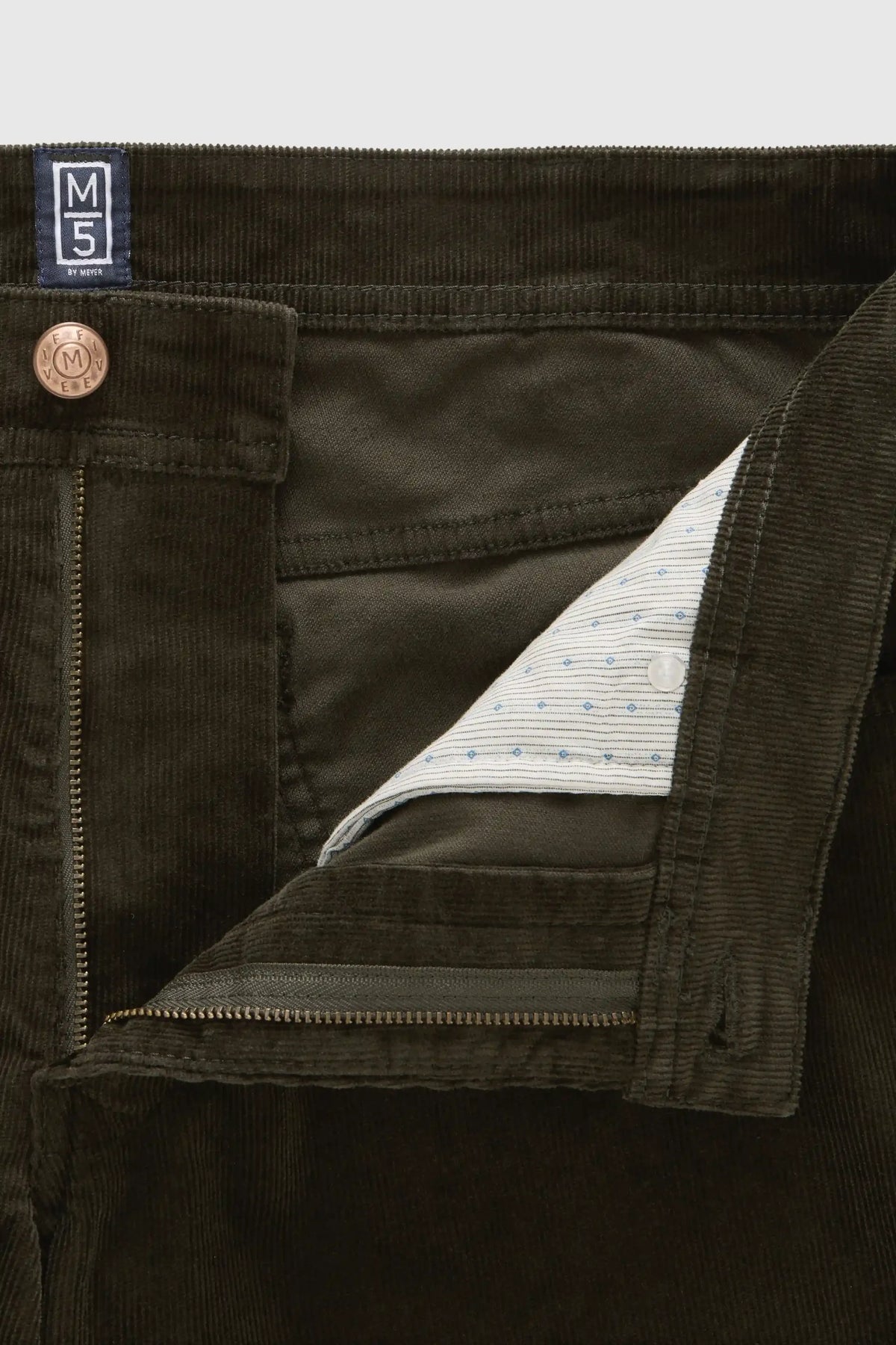 MEYER M5 6599 Fine Cord Organic Cotton Stretch Chinos - Dark Green