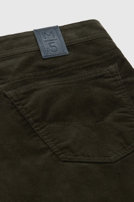 MEYER M5 6599 Fine Cord Organic Cotton Stretch Chinos - Dark Green
