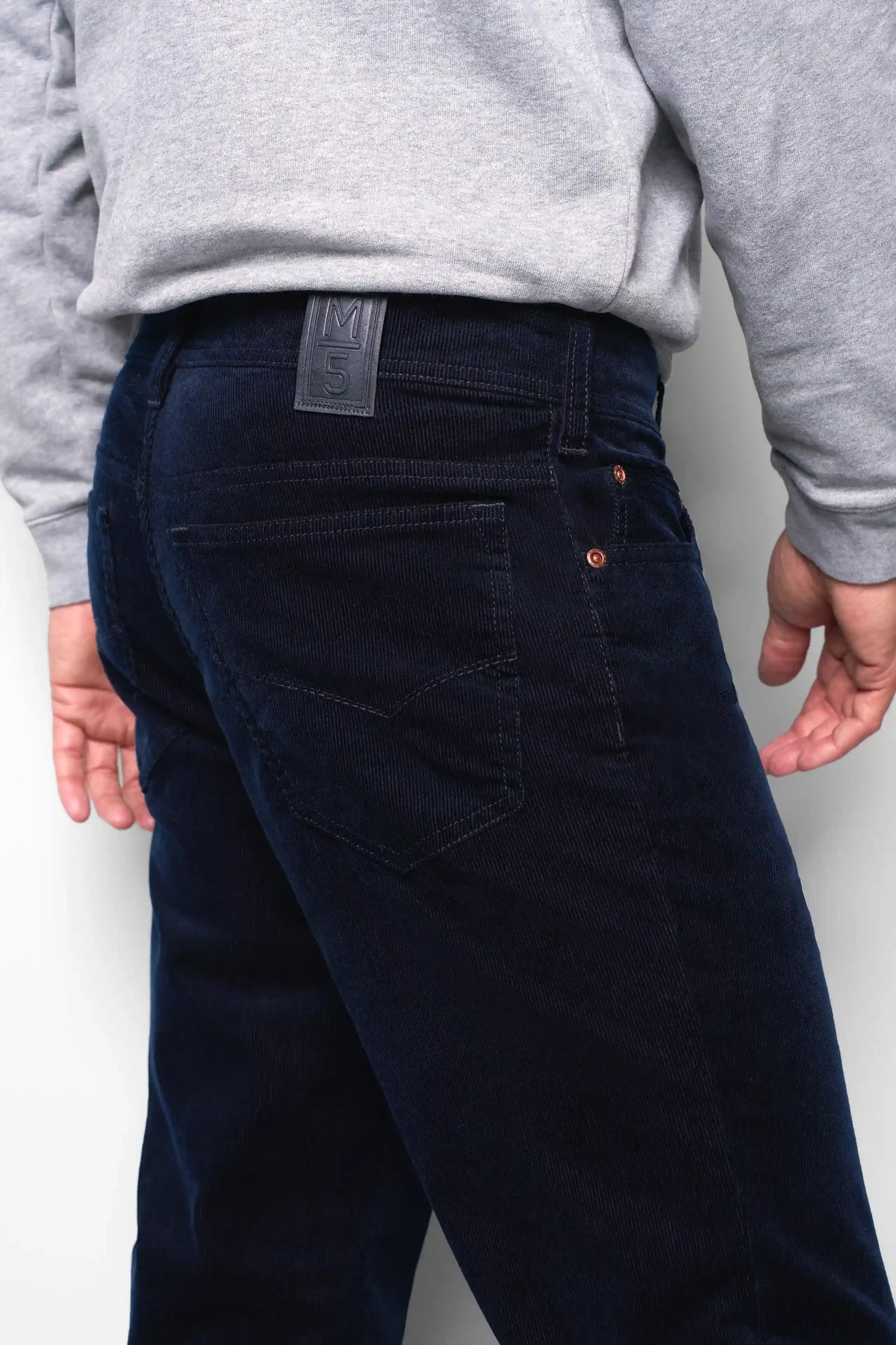 MEYER M5 6599 Fine Cord Organic Cotton Stretch Chinos - Navy