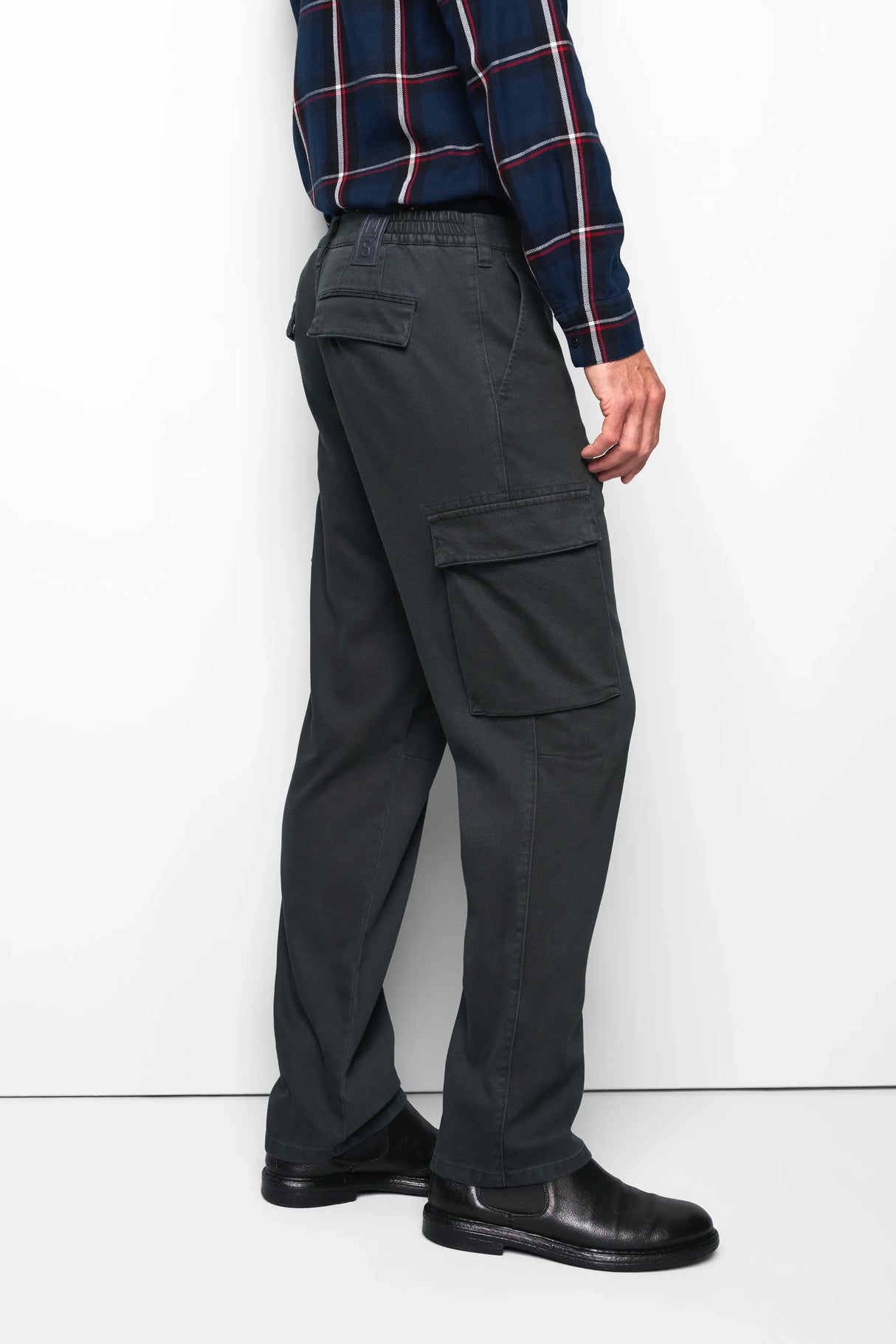 MEYER M5 Cargo Trousers - 6516 Organic Cotton Stretch - Charcoal