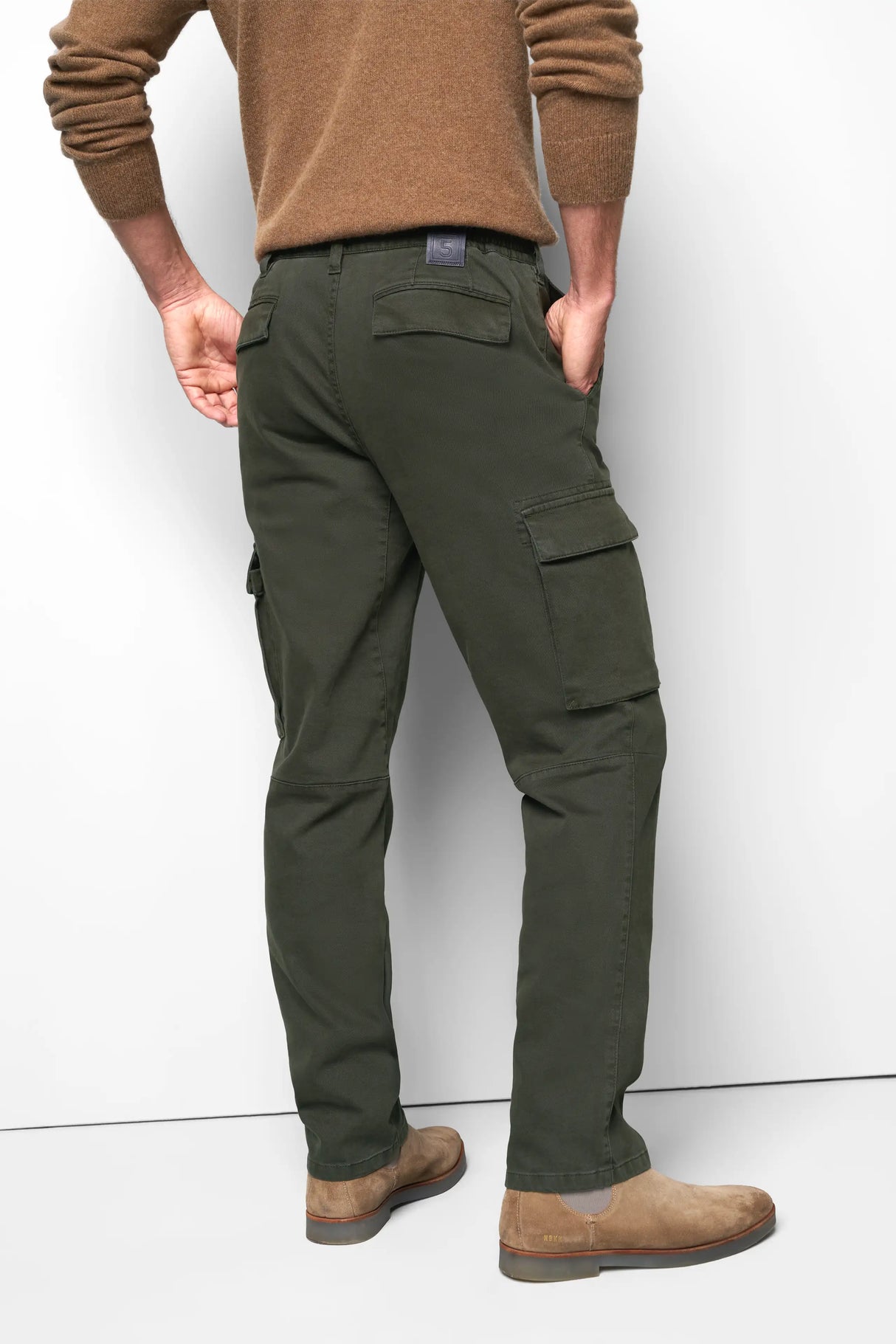 MEYER M5 Cargo Trousers - 6516 Organic Cotton Stretch - Dark Olive