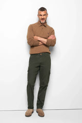 MEYER M5 Cargo Trousers - 6516 Organic Cotton Stretch - Dark Olive