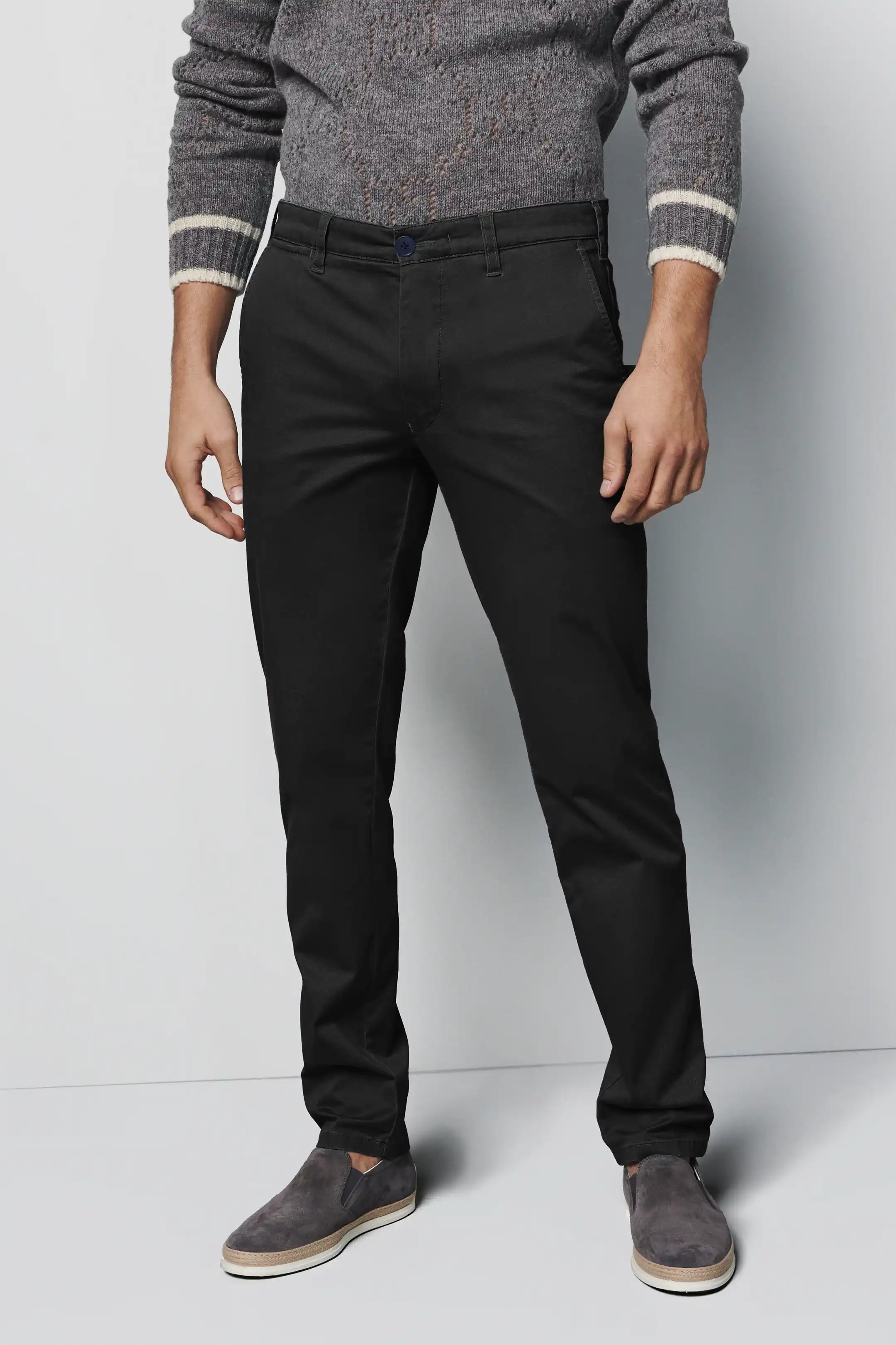 MEYER M5 Trousers - 6001 Soft Stretch Cotton Chinos - Black