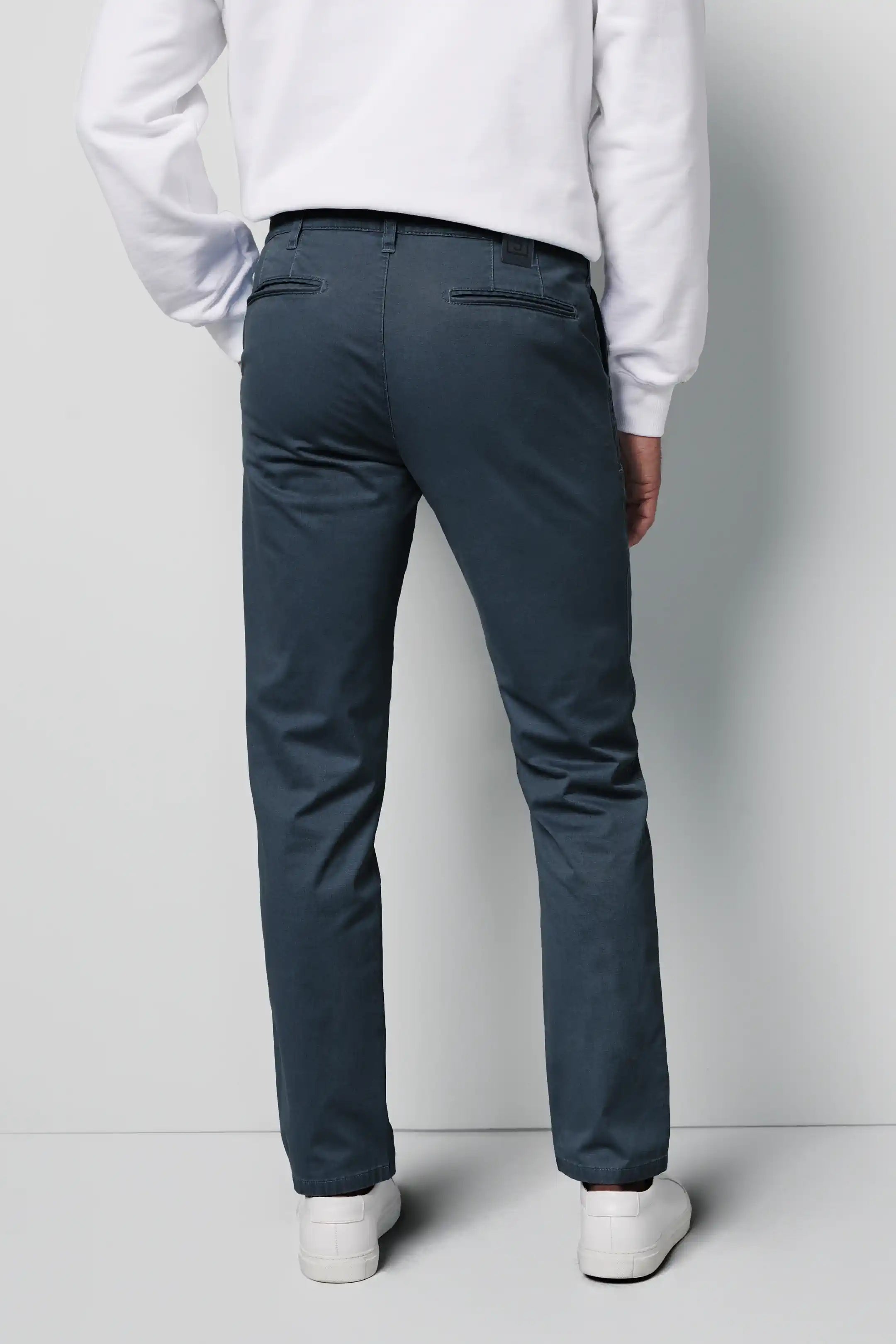 MEYER M5 Trousers - 6001 Soft Stretch Cotton Chinos - Blue