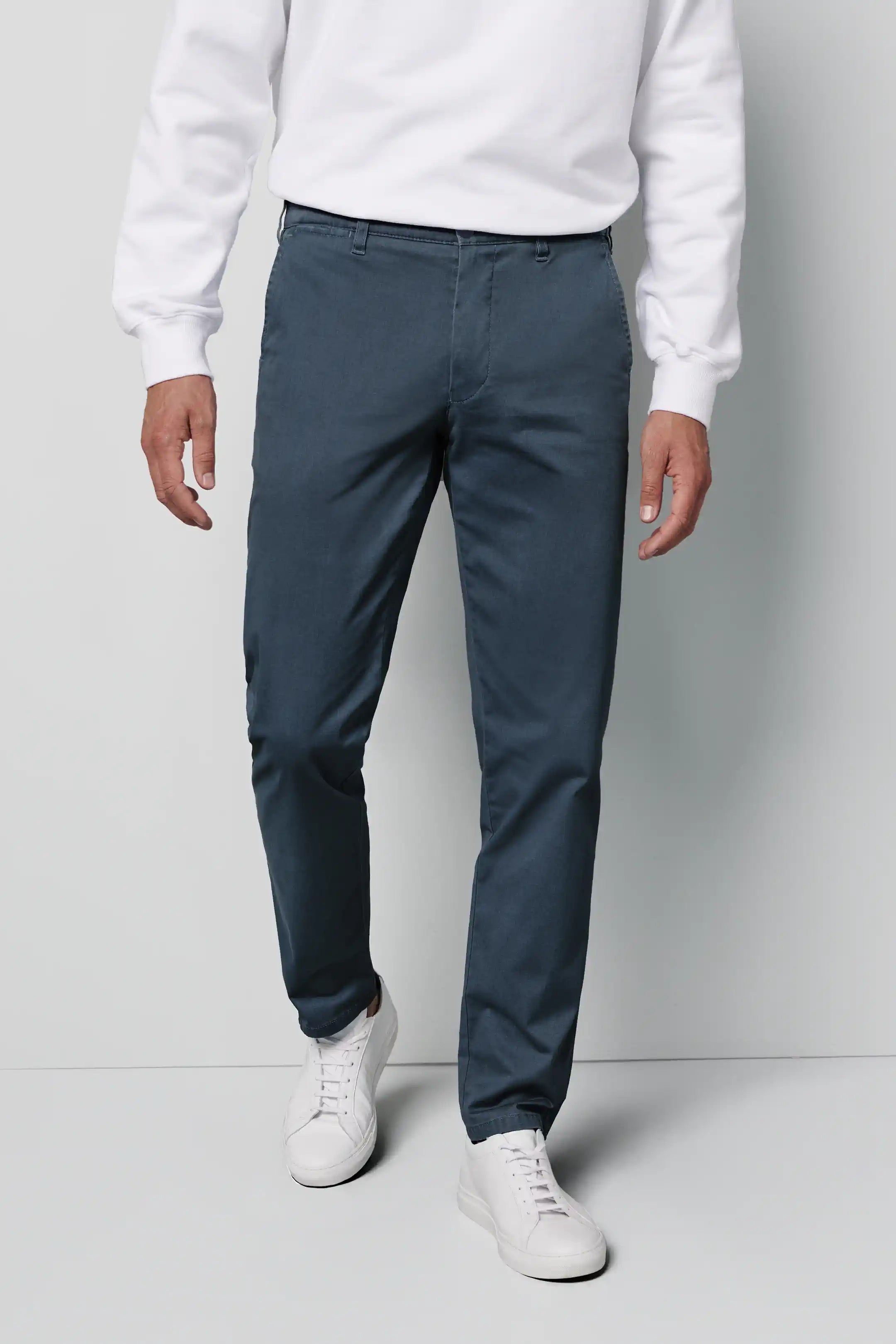 MEYER M5 Trousers - 6001 Soft Stretch Cotton Chinos - Blue