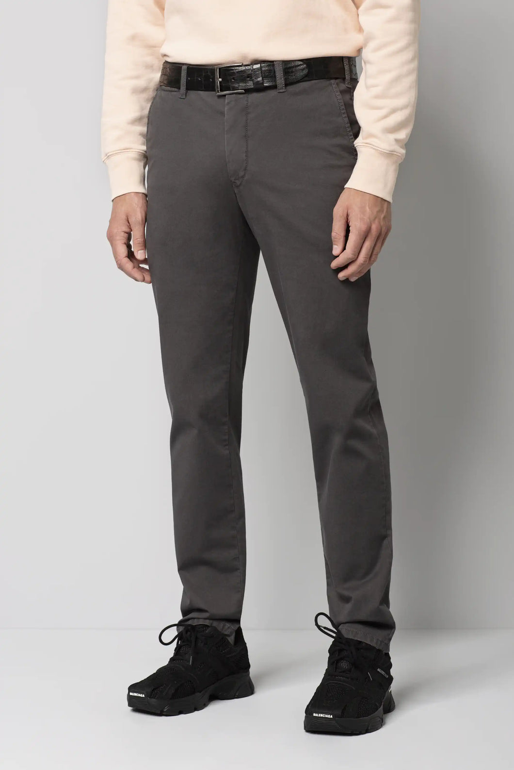 MEYER M5 Trousers - 6001 Soft Stretch Cotton Chinos - Charcoal