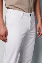 MEYER M5 6001 Organic Cotton Comfort Stretch Chinos - White