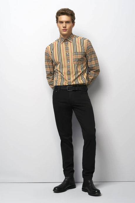 MEYER M5 6106 High Performance Satin Cotton Chinos – Black