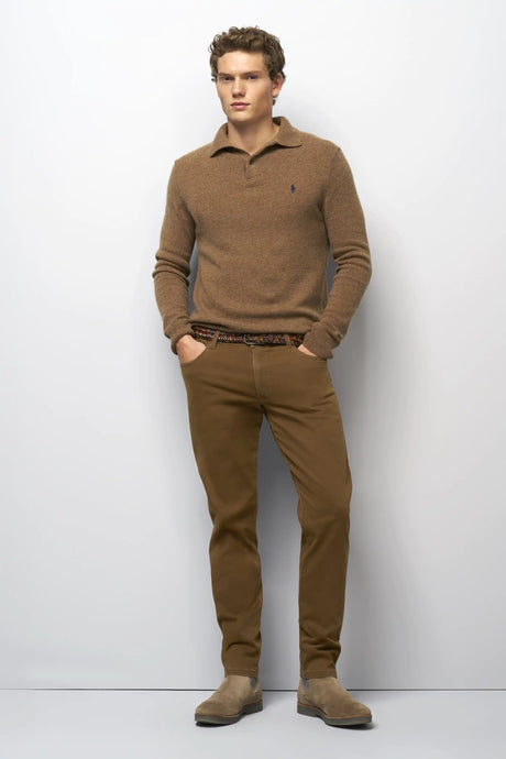 MEYER M5 6106 High Performance Satin Cotton Chinos – Camel