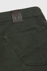 MEYER M5 Jeans – 6106 High Performance Satin Cotton Chinos – Dark Green