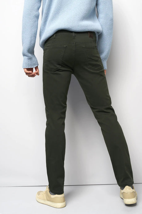 MEYER M5 6106 High Performance Satin Cotton Chinos – Dark Green