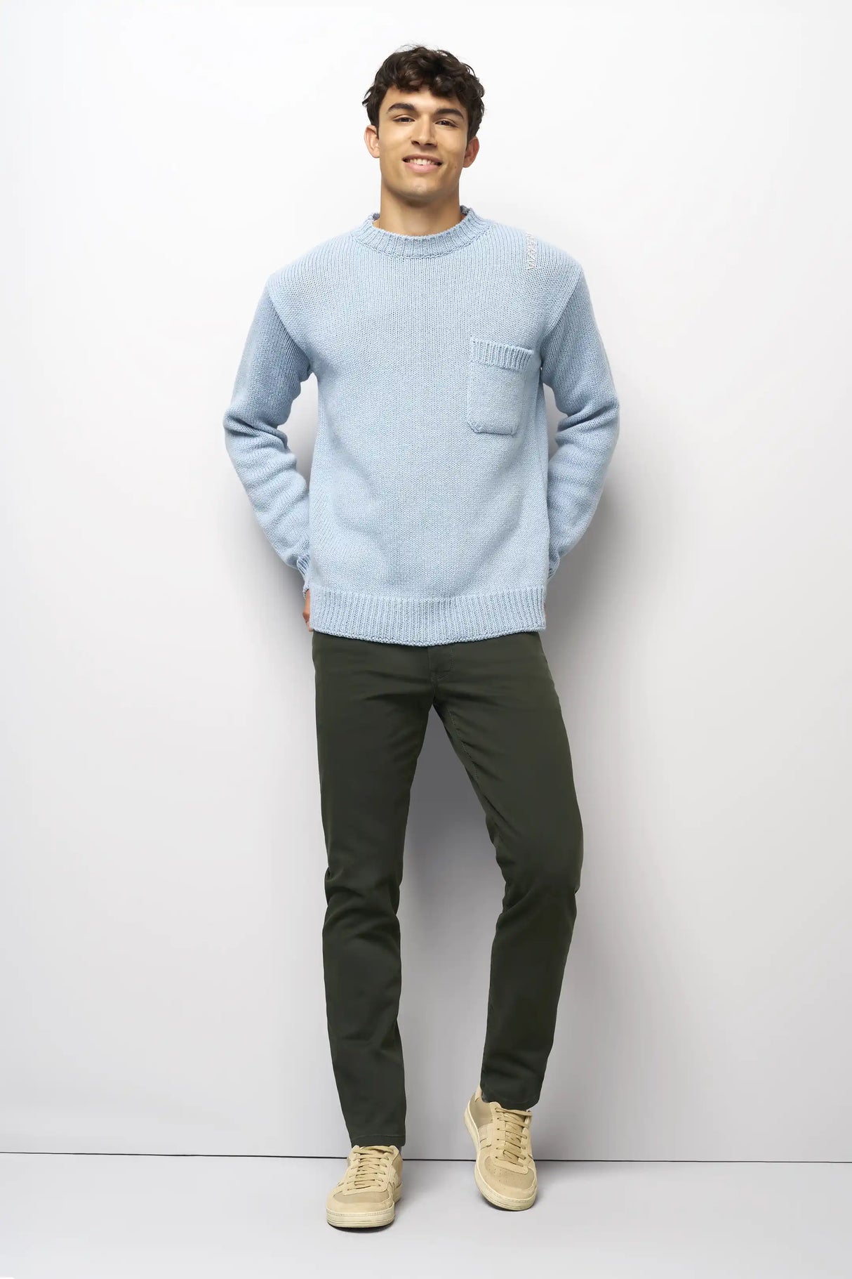 MEYER M5 Jeans – 6106 High Performance Satin Cotton Chinos – Dark Green