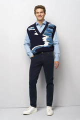 MEYER M5 Jeans – 6106 High Performance Satin Cotton Chinos – Navy